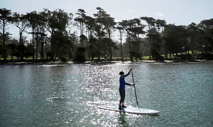 Eileen Small paddleboarding