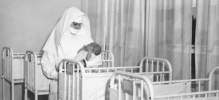 Nun with baby at Our Lady of Perpetual Help Hospital, Marian's predecessor