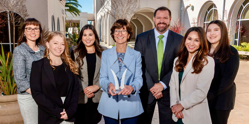 Marian Foundation Employees with Sue Andersen, receiving Foundation of the Year Award.