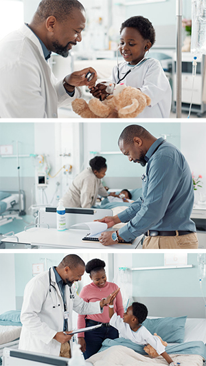 Doctor Interacting with Patient Child