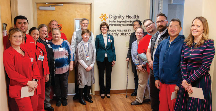 Hardy Diagnostics Microbiology Lab Entrance with team members