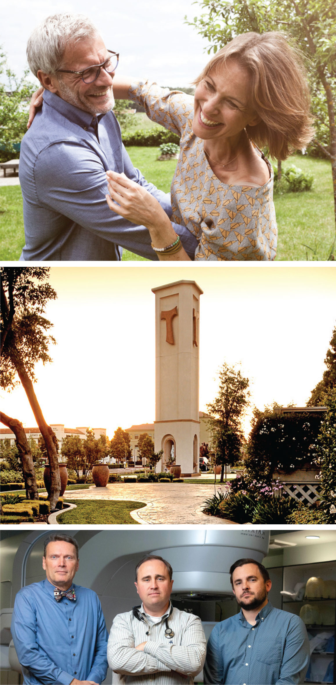 Senior couple dancing, Tau monument and three men looking at the camera