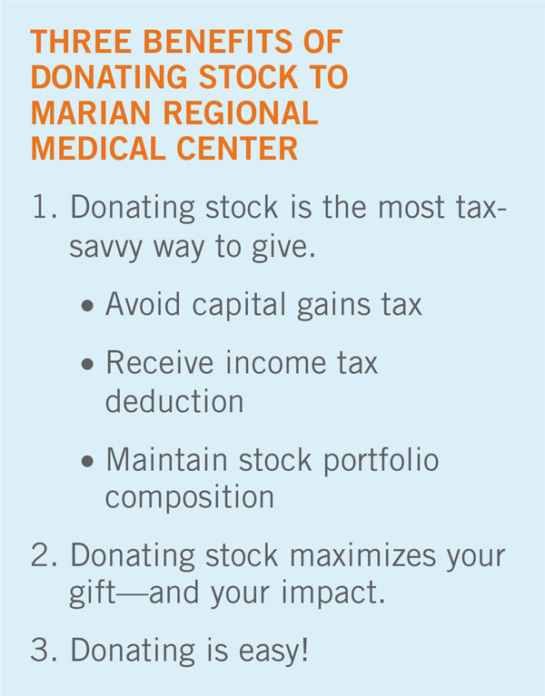 Three Benefits of donating Stock - all text