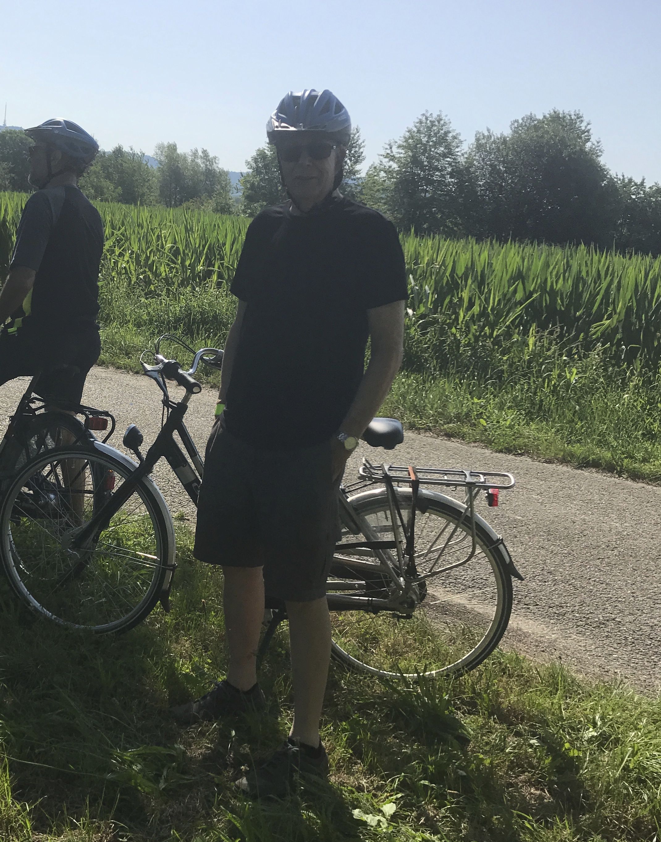 Harold Horn with bicycle in Germany