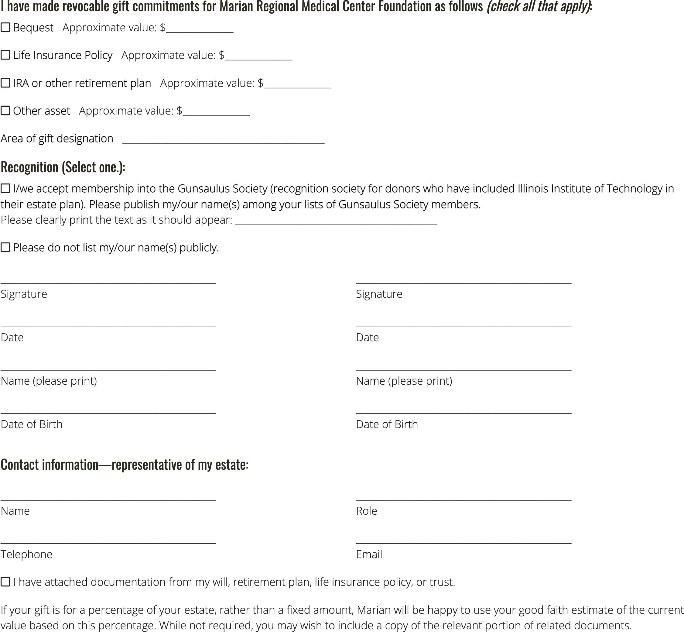 Document Gift - Checklist