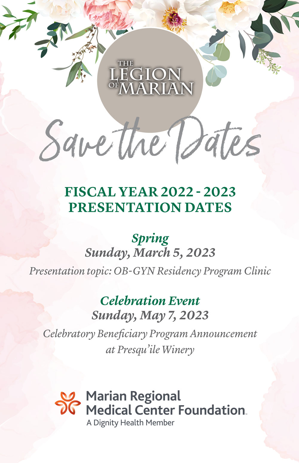 Legion of Marian - Save Dates